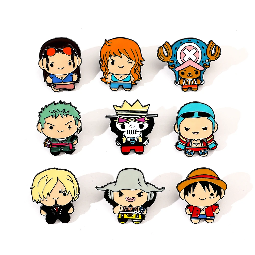 Anime One Piece Merchandise - 9 stuks creatieve cartoon broche anime