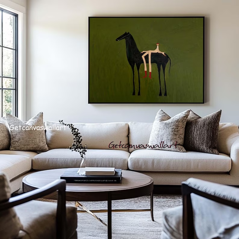 Moderne abstracte westerse paa - Art Print Framed recensie en prijs