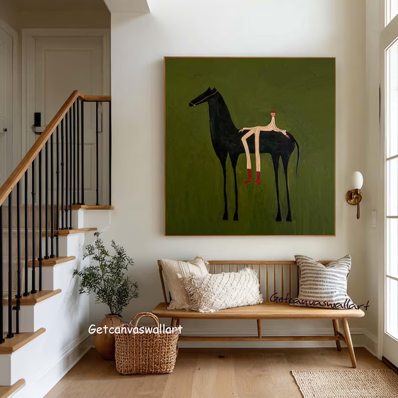 Moderne abstracte westerse paa - Art Print Framed recensie en prijs